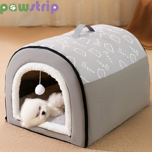 Maison chaude pour chien, lit de couchage détachable pour animaux de compagnie