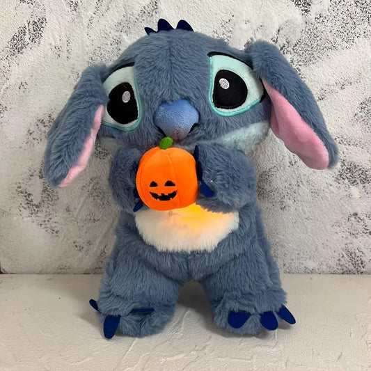 Disney-Peluche Stitch Halloween pour enfants, beurre avec souffle, jouets apaisants pour enfants, jouets de sommeil léger pour bébé Anime, point de Aliments, cadeaux pour enfants